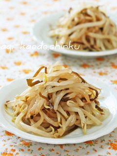 簡単スピード!もやしと塩昆布のごま油和え-レシピのメイン写真