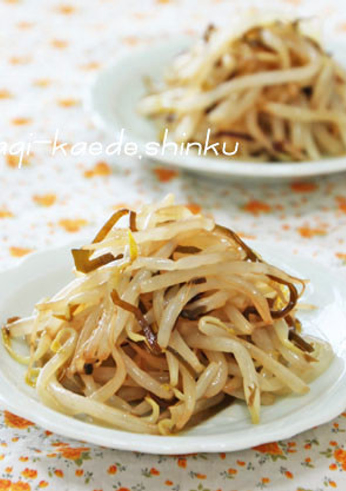 簡単スピード！もやしと塩昆布のごま油和え-レシピのメイン写真