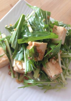 豆腐&水菜のみょうがドレ和え-レシピのメイン写真