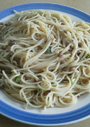 一人暮らし男子大学生の納豆ツナ缶パスタ-レシピのメイン写真