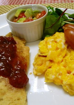 ★糖質オフ！美味しい＊パンケーキの朝食＊-レシピのメイン写真