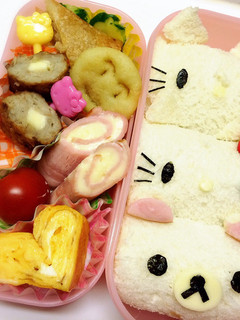 キティサンドイッチキャラ弁+コリラックマ-レシピのメイン写真