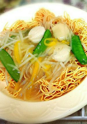隠し味のホタテあんかけﾊﾟﾘﾊﾟﾘ麺-レシピのメイン写真