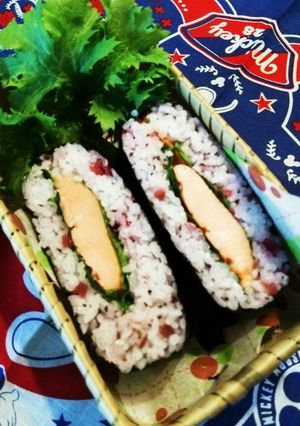 おにぎらずφ梅☆しそ☆鮭♪-レシピのメイン写真