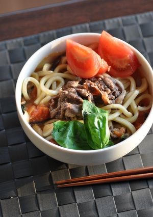 イタリア～ン☆トマすきうどん Part2-レシピのメイン写真