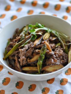 焼肉タレで☆アスパラと牛肉のタレマヨ炒め-レシピのメイン写真