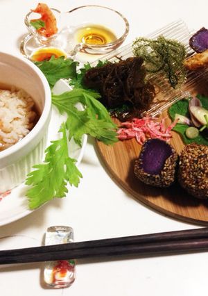 常温で☆沖縄パパイヤキムチ海ぶどう茶漬け-レシピのメイン写真