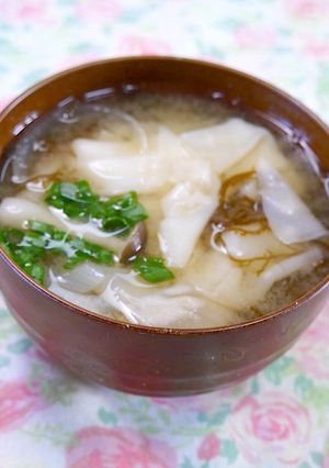 チュルン♪餃子の皮お味噌汁-レシピのメイン写真