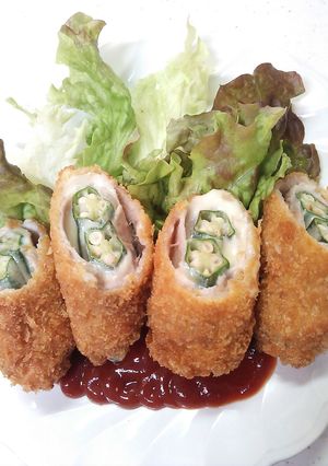 バッター液で簡単♪オクラのチーズ巻きカツ-レシピのメイン写真