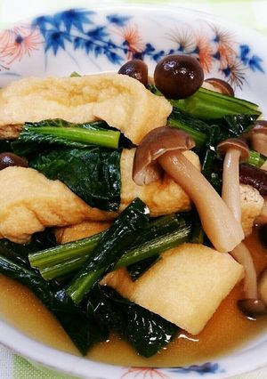 小松菜と揚げときのこの煮びたし-レシピのメイン写真