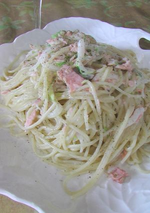 鮭と白菜のクリームパスタ！！-レシピのメイン写真