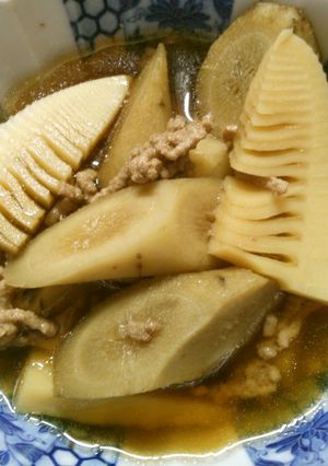 簡単！　筍と　ごぼう　豚ひき肉の　煮物♪-レシピのメイン写真