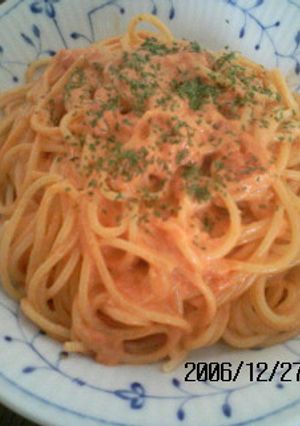 簡単♪カニトマトクリームスパゲティー-レシピのメイン写真