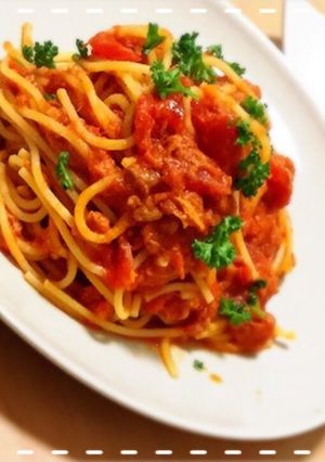 まな板いらず♡フライパンでトマトパスタ-レシピのメイン写真