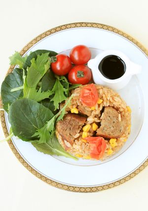 簡単!ハンバーグごろごろピラフ☆彡-レシピのメイン写真