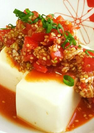 ミニトマトの赤辛冷奴-レシピのメイン写真