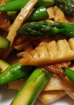 簡単美味しいたけのことアスパラの炒め物-レシピのメイン写真
