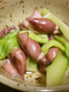 ほたるいかとうるいの塩麹煮-レシピのメイン写真
