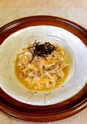 めちゃ簡単♪もやしとなめ茸の卵とじ-レシピのメイン写真