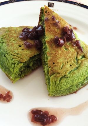 朝食おやつに^^抹茶香る和風パンケーキ☆-レシピのメイン写真