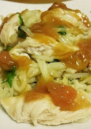 鶏と梅酢ソースの和風そうめんチャンプルー-レシピのメイン写真