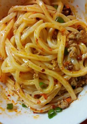 簡単！肉味噌うどん。辛味編-レシピのメイン写真