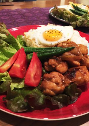 鳥もも肉のロコモコ風 カフェ仕様-レシピのメイン写真