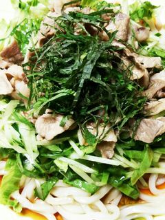 麺つゆで簡単☆豚肉と野菜の冷やしうどん-レシピのメイン写真