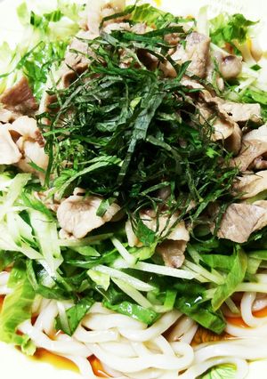 麺つゆで簡単☆豚肉と野菜の冷やしうどん-レシピのメイン写真