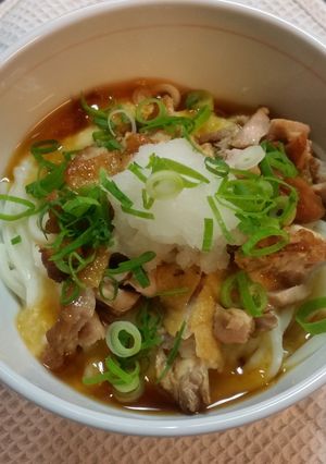 ホロホロ鶏もも肉の山かけうどん-レシピのメイン写真