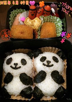 ♡ふたご♡パンダちゃん♡キャラ弁♡-レシピのメイン写真