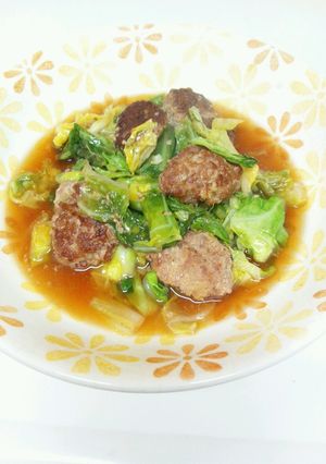 肉団子と新キャベツの甘辛煮-レシピのメイン写真