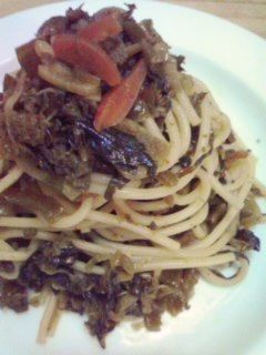 レンジで!肉そぼろ高菜炒めスパゲッティ-レシピのメイン写真