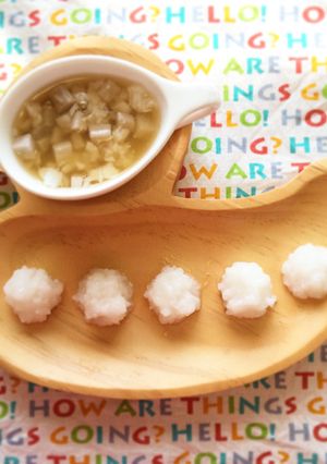 離乳食 中期【白身魚のスープとご飯】-レシピのメイン写真