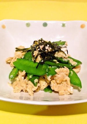絹サヤの卵とじ-レシピのメイン写真