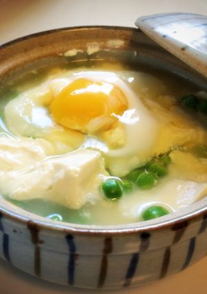 簡単朝ごはん♪お豆入り湯豆腐風-レシピのメイン写真
