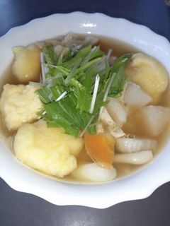 天ぷら粉で作る揚げすいとん鍋♪-レシピのメイン写真