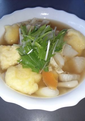 天ぷら粉で作る揚げすいとん鍋♪-レシピのメイン写真