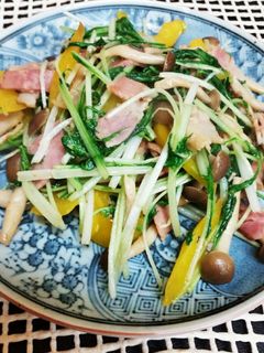 水菜とベーコン炒め-レシピのメイン写真