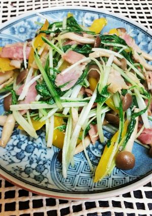 水菜とベーコン炒め-レシピのメイン写真