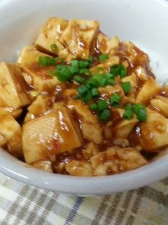 レンチンお一人様ランチ★簡単な麻婆豆腐丼-レシピのメイン写真