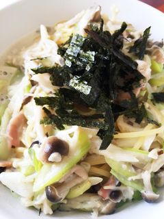 長ネギとベーコンのクリームパスタ-レシピのメイン写真