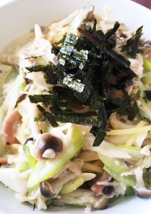 長ネギとベーコンのクリームパスタ-レシピのメイン写真