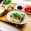 キノコとガーリック味噌チーズ豆腐ステーキ