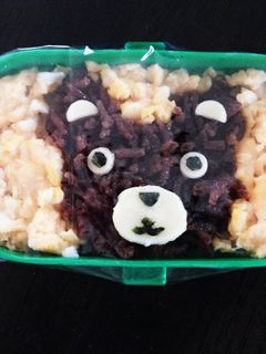 1歳お弁当 くまさんの二色丼-レシピのメイン写真