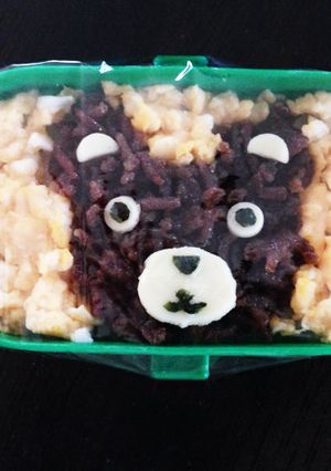 1歳お弁当 くまさんの二色丼-レシピのメイン写真