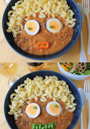 親子で作ろうデコカレー（お顔編）-レシピのメイン写真