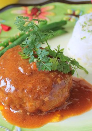 母の日レシピ・ダブルボンカレーハンバーグ-レシピのメイン写真