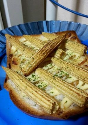 生ヤングコーン焼きもろこしトースト！-レシピのメイン写真
