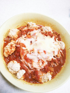 ミートソースつみれチーズそうめん-レシピのメイン写真